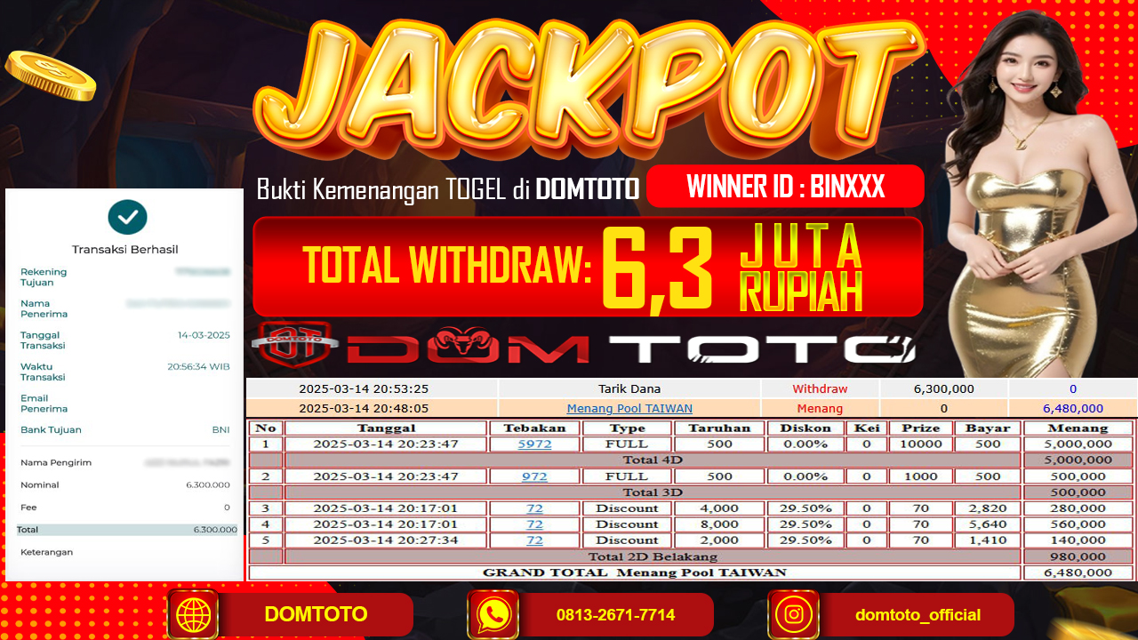 JACKPOT TOGEL POOL TAIWAN 14 MARET 2025